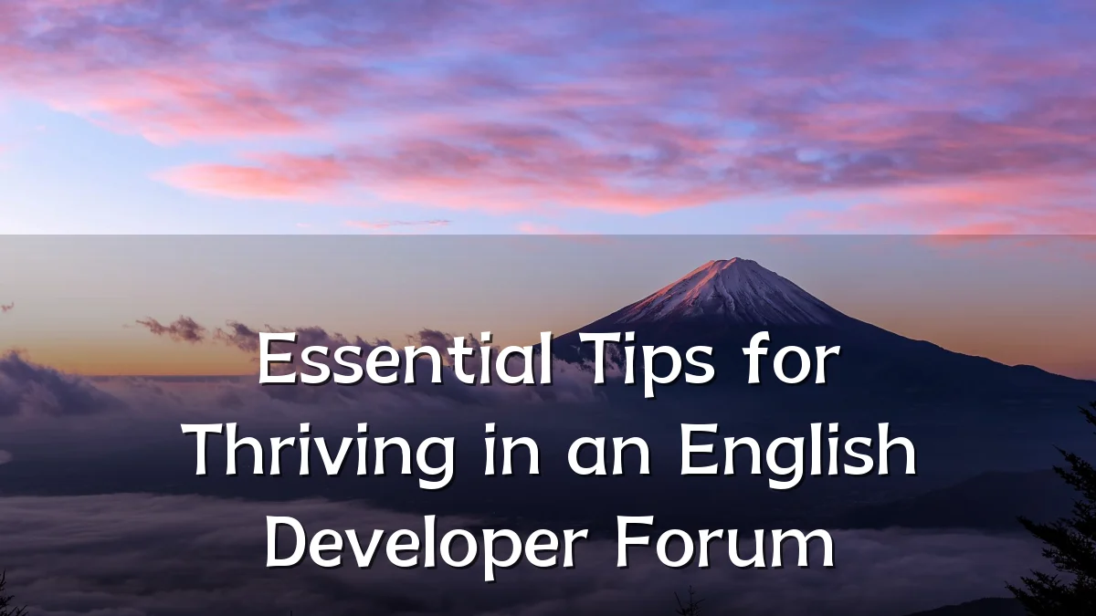 Essential Tips for Thriving in an English Developer Forum