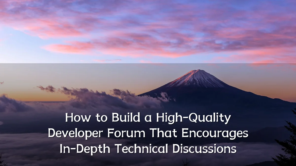How to Build a High-Quality Developer Forum That Encourages In-Depth Technical Discussions