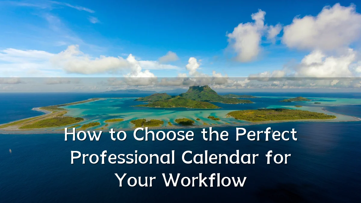 How to Choose the Perfect Professional Calendar for Your Workflow