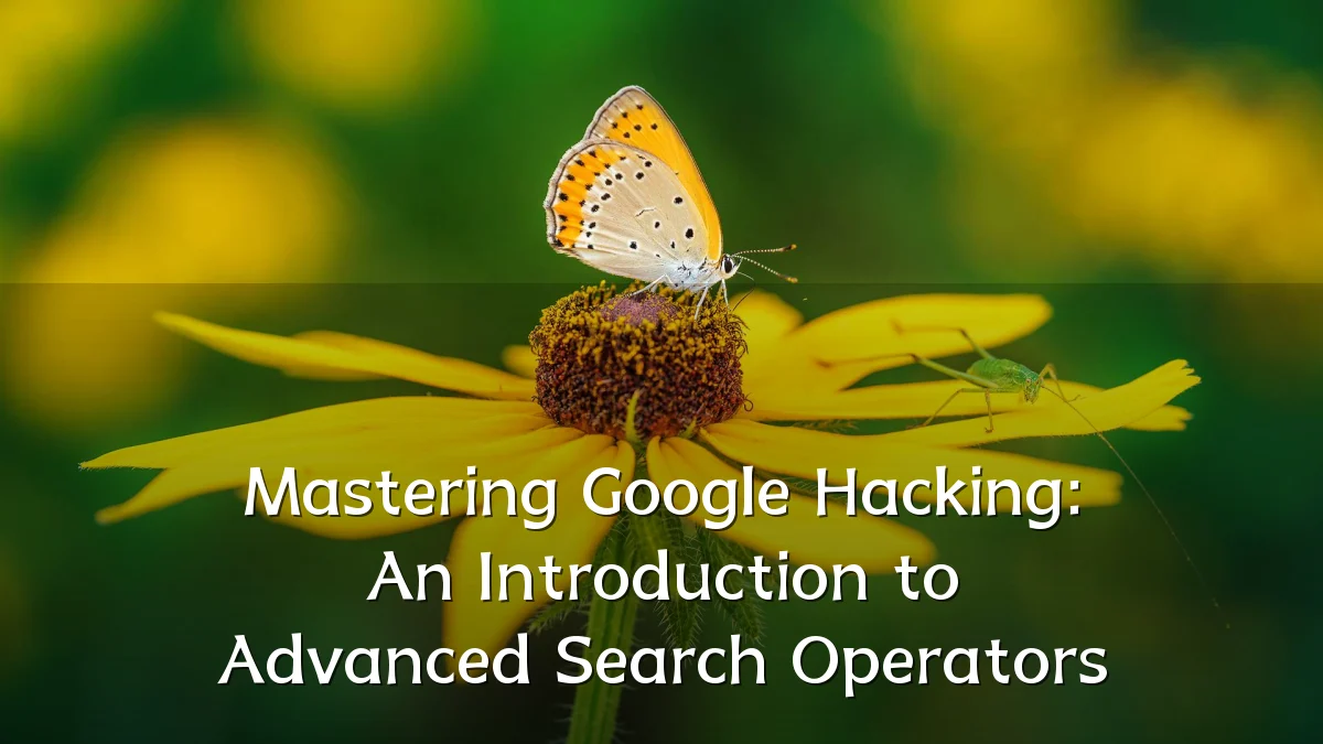 Mastering Google Hacking: An Introduction to Advanced Search Operators